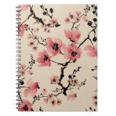 シームレスな美しいプリントの水色の花。セント ノートブック (正面)