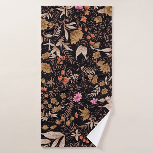 シームレスな美しいペイズリーの花柄 バスタオル (バスタオル)