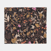 シームレスな美しいペイズリーの花柄 フリースブランケット (正面(横))