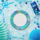 シームレスな美術背景の水彩、青、緑 ペーパープレート (パーティー)