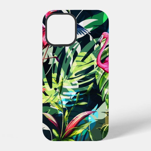 シームレスな背景の花柄。熱帯離れ iPhoneケース (裏面)