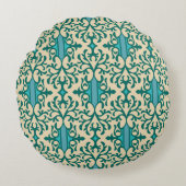 シームレスな背景をフローラオーナメント、ファッションから ラウンドクッション (正面)