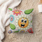 シームレスな背景デザインとカラフル花 クッション (ブランケット)