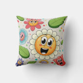 シームレスな背景デザインとカラフル花 クッション (裏面)