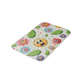 シームレスな背景デザインとカラフル花 バスマット (アングル)