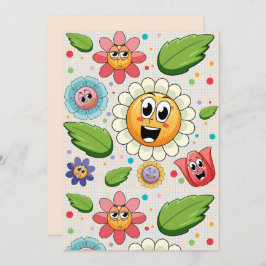 シームレスな背景デザインとカラフル花 招待状