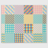 シームレスな背景パターン。テキスタイルパッチワークのパット ラッピングペーパー (フラット)