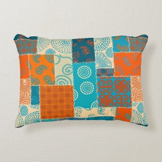 シームレスな背景パターン。パッチワークパターン アクセントクッション (正面)