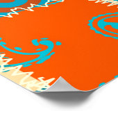 シームレスな背景パターン。パッチワークパターン（インド風） ポスター (角)