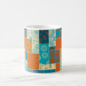 シームレスな背景パターン。パッチワークパターン  コーヒーマグカップ (中央)