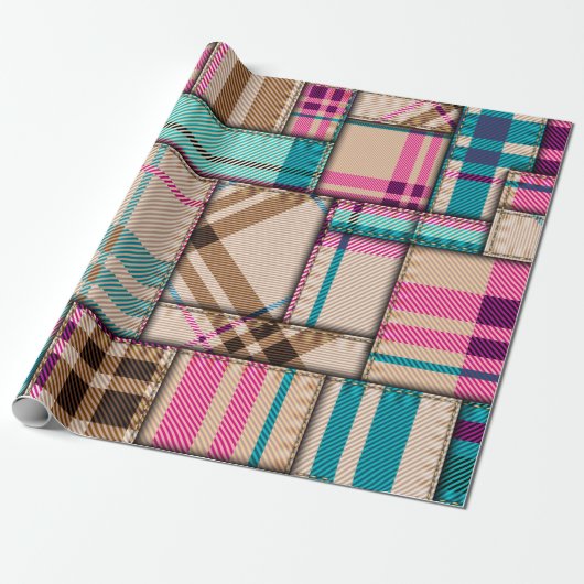 シームレスな背景パターン。パッチワークパターン ラッピングペーパー (アンロールド)