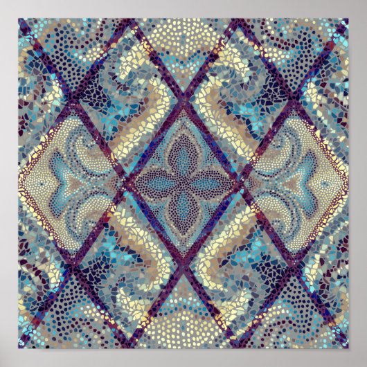 シームレスな背景パターン。モザイク美術パターン ポスター (正面)
