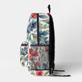 シームレスな花と木のパターン プリントバックパック (右)