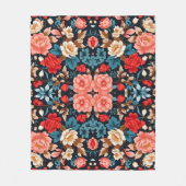 シームレスな花のパターエレガントンとタイムレスなデザイン フリースブランケット (正面)