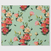 シームレスな花のパタービクトリアンンスタイル。ブーケ ラッピングペーパー (フラット)