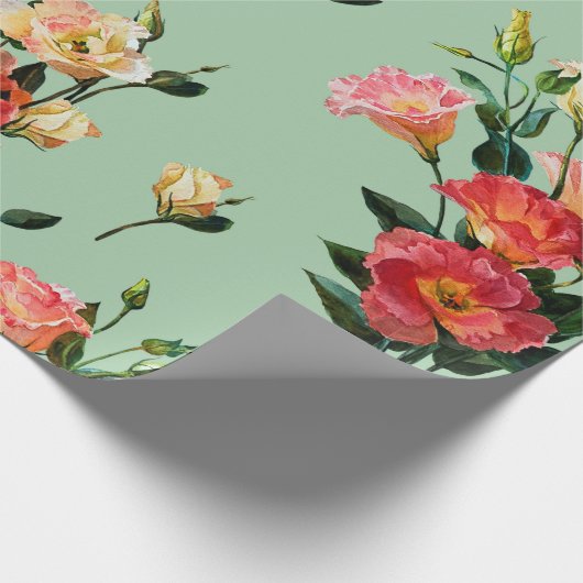 シームレスな花のパタービクトリアンンスタイル。ブーケ ラッピングペーパー (角)