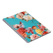 シームレスな花のパターンとバラ、水色。 fl ノートブック (右側)