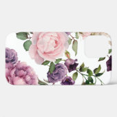 シームレスな花のパターンバラ、水色。 p Case-Mate iPhoneケース (裏面 (横))