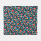 シームレスな花の紙の模様のフリースブランケット フリースブランケット (正面(横))