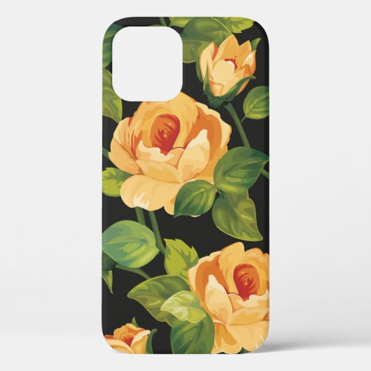 シームレスな花柄と美しいバラ Case-Mate iPhoneケース (裏面)