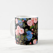 シームレスな花柄のビクトリアンスタイル。ブケ コーヒーマグカップ (正面左)