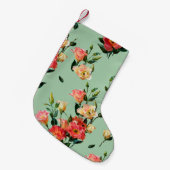 シームレスな花柄のビクトリアンスタイル。ブケ スモールクリスマスストッキング (正面 (吊り時))