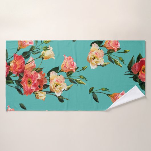 シームレスな花柄のビクトリアンスタイル。ブケ バスタオル (バスタオル)