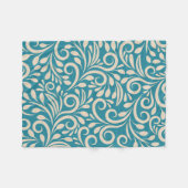 シームレスな花柄 フリースブランケット (正面(横))