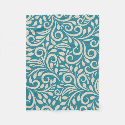 シームレスな花柄 フリースブランケット (正面)