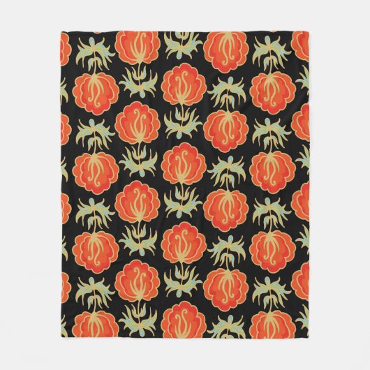 シームレスな花柄 フリースブランケット (正面)
