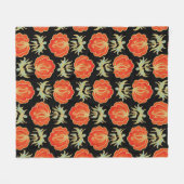 シームレスな花柄 フリースブランケット (正面(横))