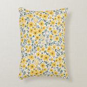 シームレスな花柄、小さな黄色の花。Wh アクセントクッション (正面(垂直))