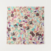 シームレスな落書きケーキパターン。手描きの b タペストリー (正面(横))