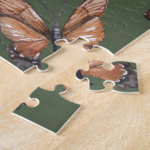 シームレスな蛾と蝶の自然プリント ジグソーパズル (側面)