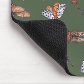 シームレスな蛾と蝶の自然プリント マウスパッド (コーナー)