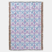 シームレスな装飾レトロモロッコのアラビア語ヴィンテージ スローブランケット (正面縦)