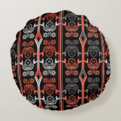 シームレスな装飾レトロモロッコのアラビア語ヴィンテージ ラウンドクッション (裏面)