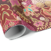 シームレスな装飾的カオス花柄 ラッピングペーパー (ロールコーナー)
