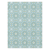 シームレスな観賞用の青い緑の白い装飾 テーブルクロス (正面)