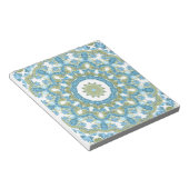 シームレスな観賞用の青い緑の白い装飾 ノートパッド (アングル)