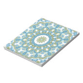 シームレスな観賞用の青い緑の白い装飾 ノートパッド (回転)