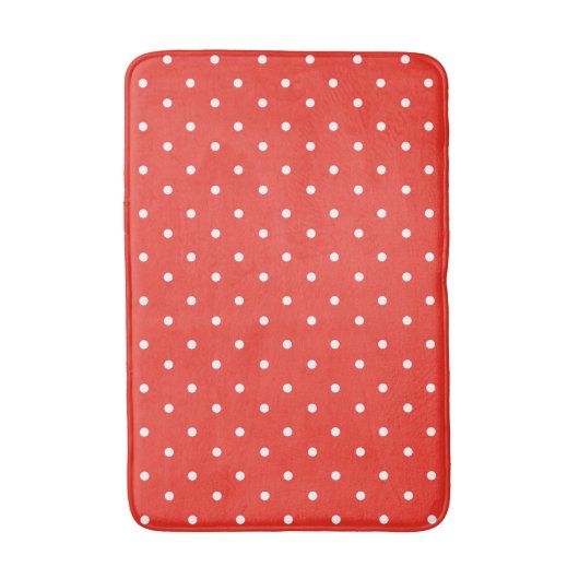 シームレスな赤い背景のドット柄 バスマット (正面縦)