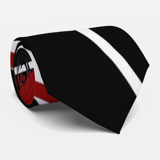 シームレスな赤と白抽象芸術ラインを黒い背景に ネクタイ (ロール)