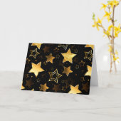 シームレスな金の星のパターン カード (黄色い花)