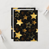 シームレスな金の星のパターン カード (正面/裏面インサイチュ)