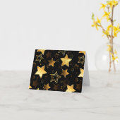 シームレスな金の星のパターン カード (黄色い花)