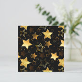 シームレスな金の星のパターン カード (スタンド正面)