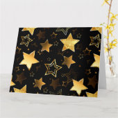 シームレスな金の星のパターン カード (黄色い花)