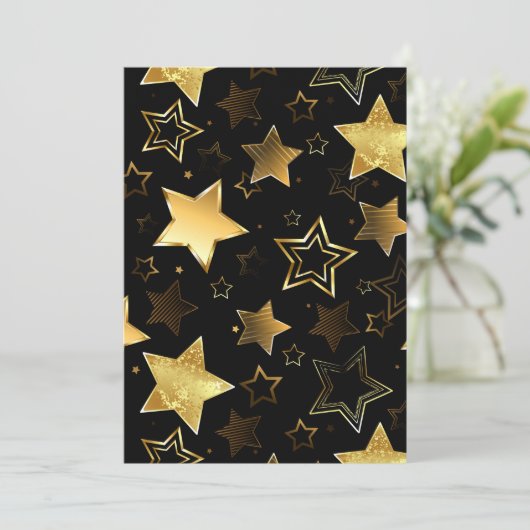 シームレスな金の星のパターン カード (スタンド正面)