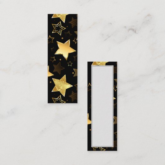 シームレスな金の星のパターン スキニー名刺 (正面/裏面)